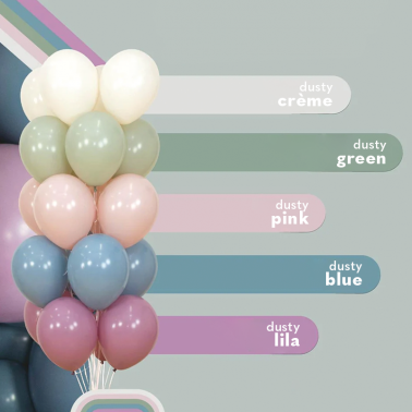 10 ballonnen dusty pink (klein formaat)
