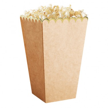 8 popcorndoosjes kraft kleur